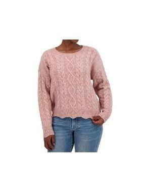 Lucky Brand Women's Cable Knit Sweater Pink Size L